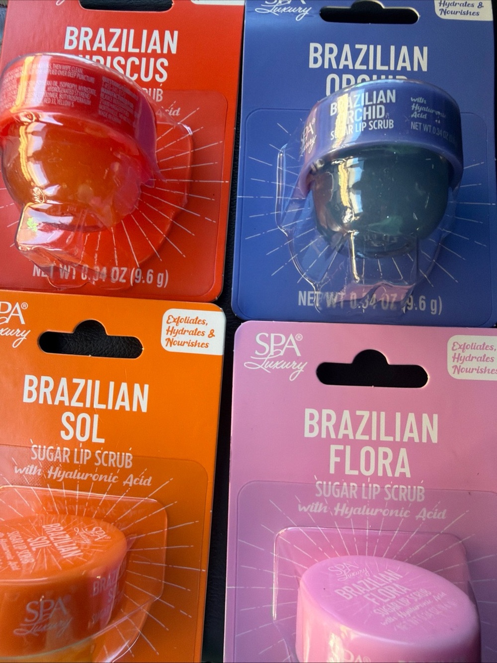 SPA Luxury Brazilian mini Sol Sugar Lip Scrub Set of 4